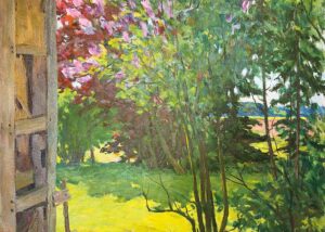 Frühlingsgarten am Schuppen