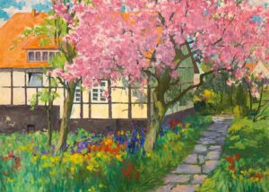 Frühlingsgarten am Fachwerkhaus