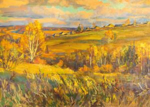 Goldener Herbst im Hügelland