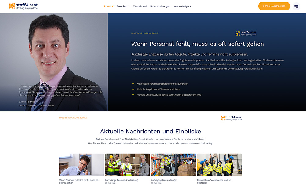 Webseite – Staff4Rent staff4rent