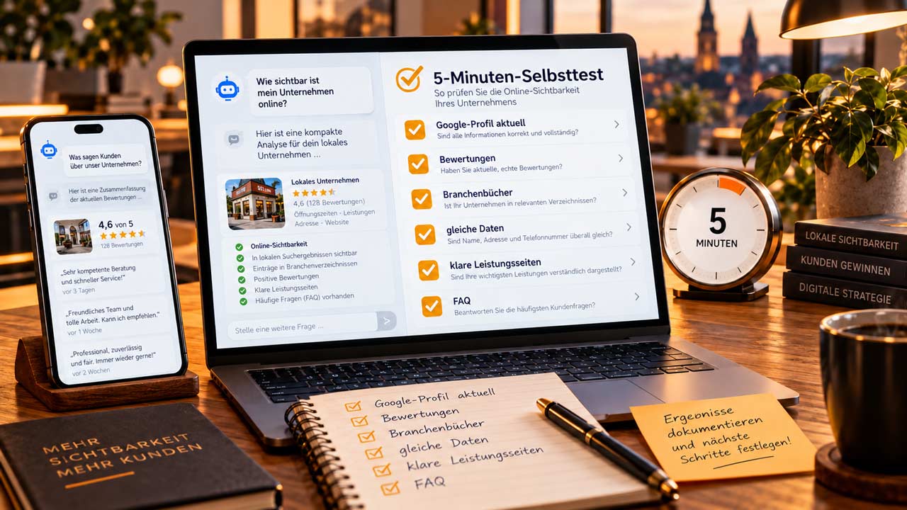 Fünf-Minuten Sichtbarkeitstest am Schreibtisch 5-Minuten Sichtbarkeitstest am Schreibtisch